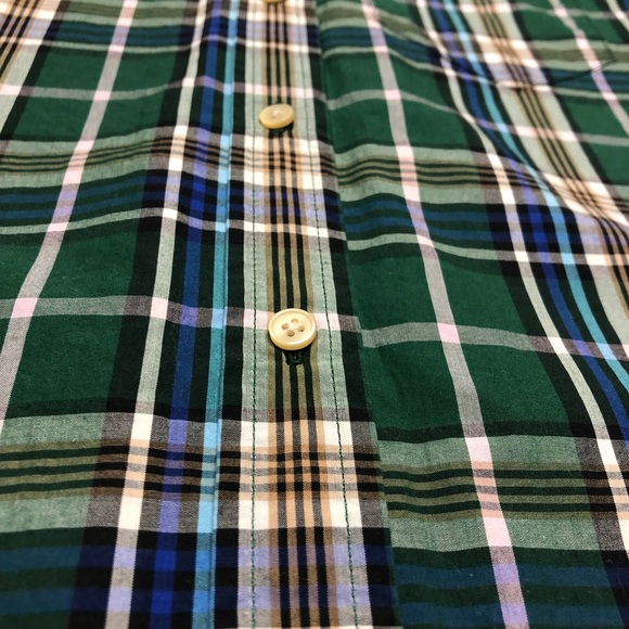 J Crew Shirt XS Womens Button Up Plaid Long Sleeve Blouse Green Casual Cotton - Picture 2 of 15